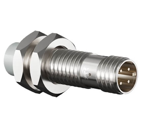 Индуктивный датчик Prompower KT112-D08PB-DS1250-LY, латунь, незаподлицо, М12, 8 мм, PNP-НЗ, разъём М12 KT112D08PBDS1250LY