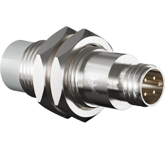 Индуктивный датчик Prompower KT118-D16NB-DS1253-LY, латунь, незаподлицо, М18, 16 мм, NPN-НЗ, разъём М12 KT118D16NBDS1253LY
