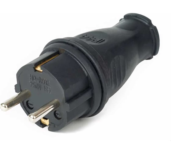 Вилка прямая каучук HLT (20 шт в упак) 2Р+РЕ 16А 250В IP44 083-05-01