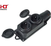 Розетка двухместная HLT с заглушками каучук (10 шт в упак) 2Р+РЕ 16А 220В IP44 083-05-05