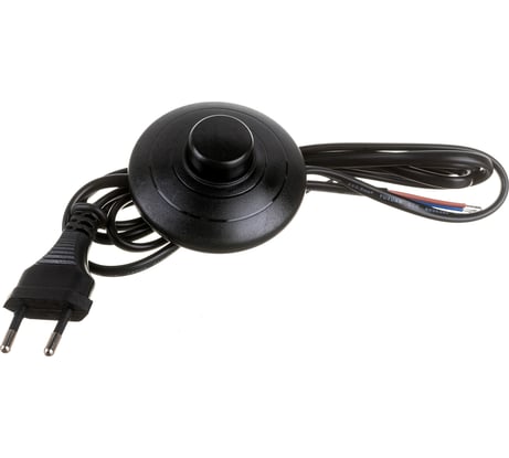 Шнур Navigator, NPS-FS01-170-2x0.5-BL, 1.7м, с выключателем, черный 61601