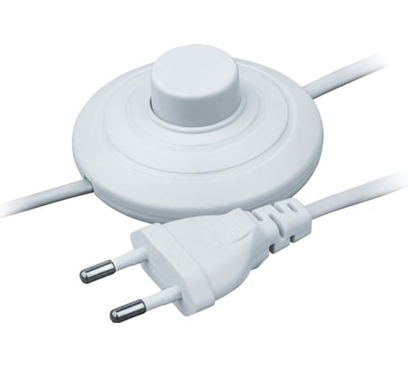 Шнур Navigator, NPS-FS01-170-2x0.5-WH, 1.7м, с выключателем, белый 61600