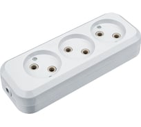 Колодка Navigator, NCA-BL01-03-X-WH, 3 гнезда, б/з, АБС пластик 61585