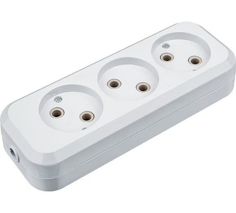 Колодка Navigator, NCA-BL01-03-X-WH, 3 гнезда, б/з, АБС пластик 61585