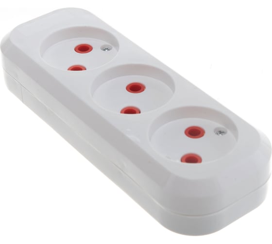 Колодка Navigator, NCA-BL01-03-X-WH, 3 гнезда, б/з, АБС пластик 61585