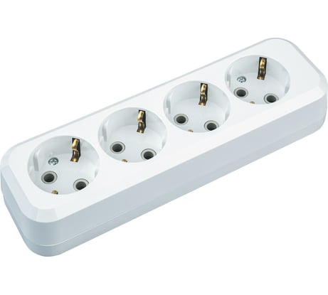 Колодка Navigator, NCA-BL01-04-E-WH, 4 гнезда, с/з, АБС пластик 61586