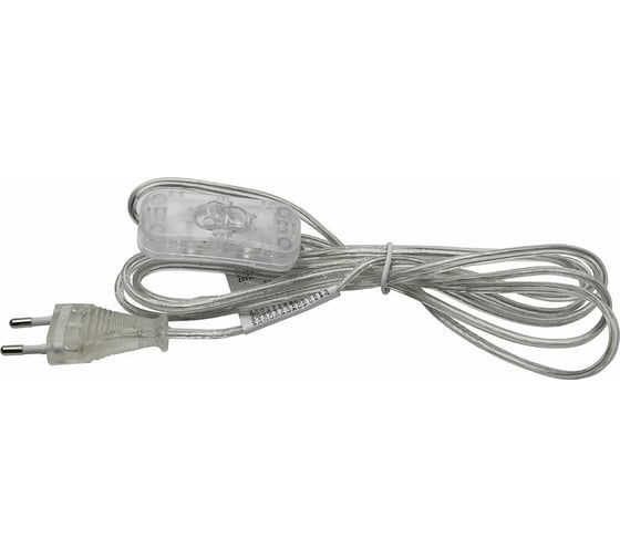 Сетевой шнур с выключателем FERON DM107, прозрачный 41152
