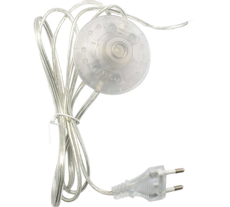 Кабель питания OXION с ножным выключателем прозрачный 1,8 м, 0,5 мм2, арт. OX-PWS-21