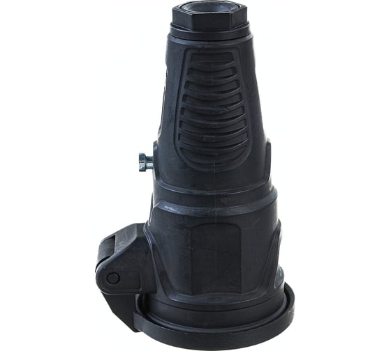 Кабельная розетка PCE 16A 250V 2P+E IP54 с подпр. крышкой, корпус черный 2522-ss