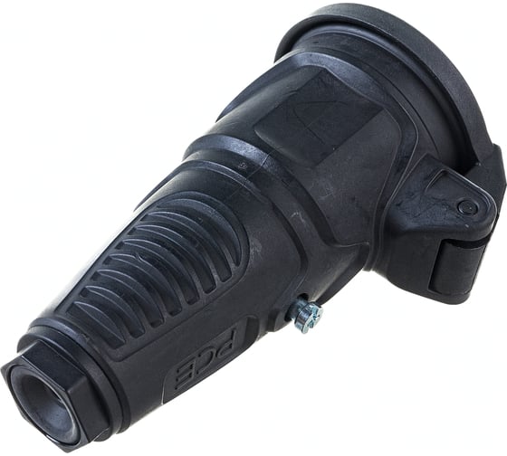 Кабельная розетка PCE 16A 250V 2P+E IP54 с подпр. крышкой, корпус черный 2522-ss