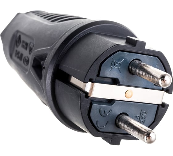 Кабельная вилка PCE 16А 250V 2P+E IP54 корпус черный, маркер черный 0512-ss
