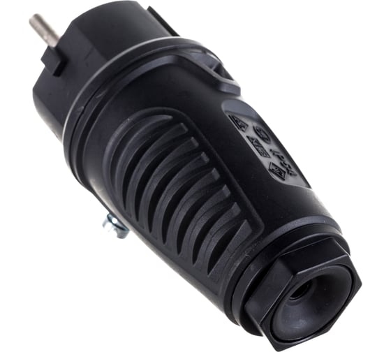 Кабельная вилка PCE 16А 250V 2P+E IP54 корпус черный, маркер черный 0512-ss