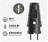 Кабельная вилка PCE 16А 250V 2P+E IP54 корпус черный, маркер черный 0512-ss 1