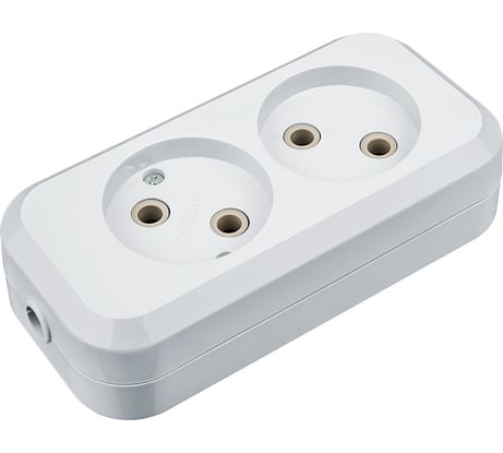 Колодка Navigator NCA-BL01-02-X-WH, 2 гнезда, без заземления, АБС-пластик 61583