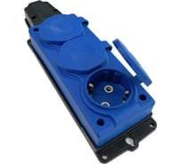 Каучуковая кабельная колодка NVO 3 гнезда с крышками и заземлением 16А IP54 синяя 4143 NVO-KI-K-3-1PEN-16-54-BLUE