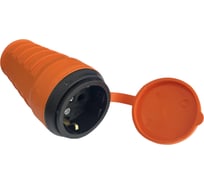 Каучуковая кабельная розетка NVO с заземлением и крышкой 16А IP44 оранжевая 4302 NVO-KI-R-1PEN-16-IP44-ORANGE