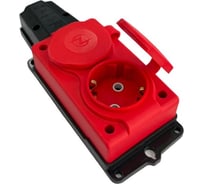 Каучуковая кабельная колодка NVO 2 гнезда с крышками и заземлением 16А IP54 красная 4122 NVO-KI-K-2-1PEN-16-54-RED