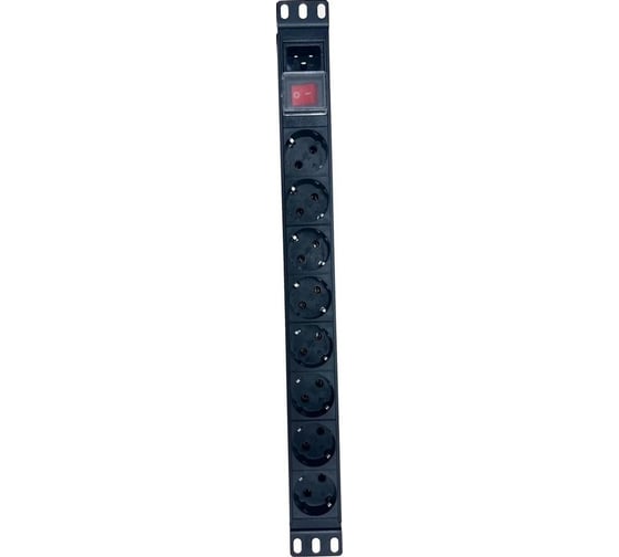 Блок розеток NTSS 19", 1U, алюминий, 1ф16A, 3.7кВт, (8) Schuko CEE 7/7, выкл. с подсв.и крыш., вх. 60320 С20 NTSS-PDU-DA2031