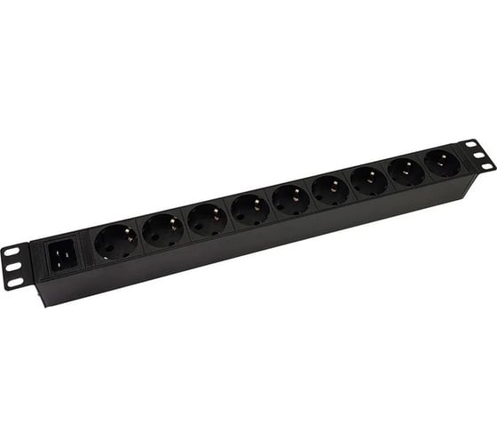 Блок розеток NTSS 19", 1U, алюминий, 1ф16A, 3.7кВт, (9) Schuko CEE 7/7, вх. 60320 C20 NTSS-PDU-DA2035 1