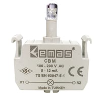 Блок-контакт подсветки Emas с синим светодиодом, серия C, 100-230 В AC CBM