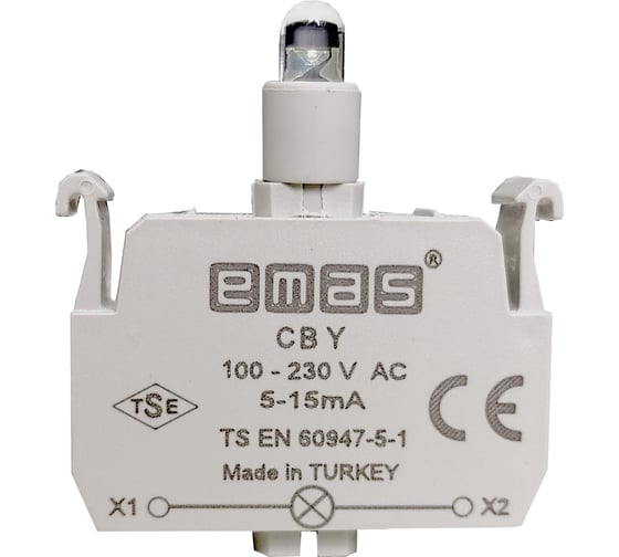 Блок-контакт подсветки Emas  с зелёным светодиодом, серия C, 100-230 В AC CBY 1
