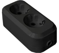 Колодка UNIVersal 2 гнезда, с заземлением, AБС-пластик (еврослот) черный 1303