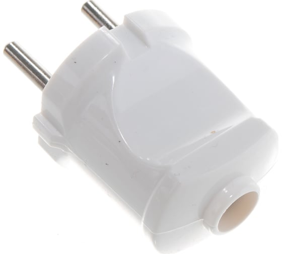 Вилка Navigator NCA-PL01-6A-X-WH прямая, без заземления, белая 61358