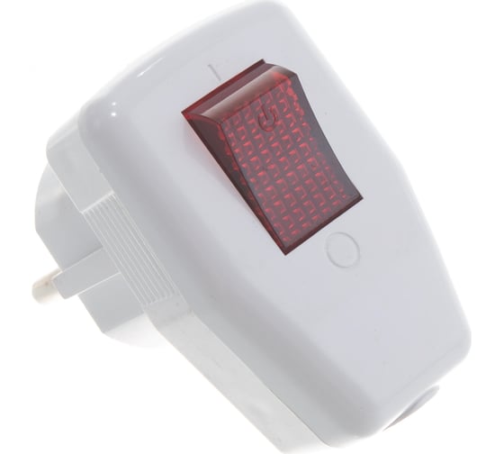 Угловая вилка с выключателем Navigator NCA-PL05-16A-ESC-WH с заземлением, белая 61364