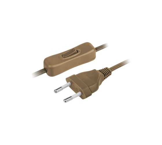 Шнур Navigator NPS-FS-170-2x0.5-BR, 1.7м, с выключателем, коричневый 61721