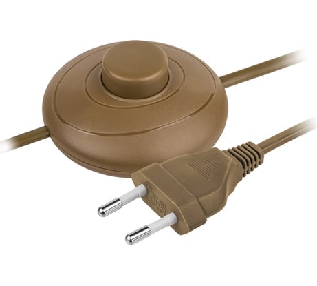 Шнур Navigator NPS-FS01-170-2x0.5-BR, 1.7м, с выключателем, коричневый 61718