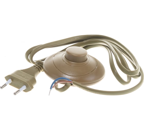 Шнур Navigator NPS-FS01-170-2x0.5-BR, 1.7м, с выключателем, коричневый 61718