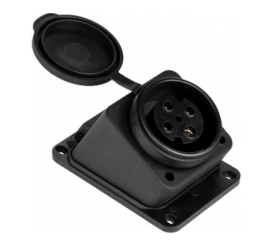 Настенная розетка EKF с крышкой каучуковая наклонная 380В 3P+PE 32A IP44 RPS-023-32-380-44