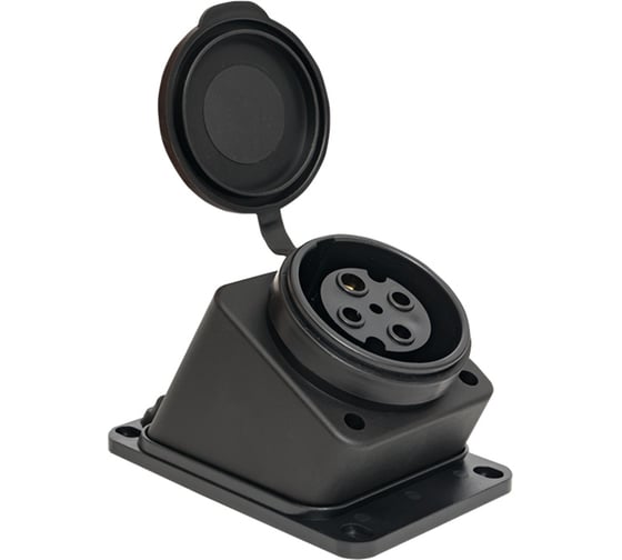 Настенная розетка EKF с крышкой каучуковая наклонная 380В 3P+PE 32A IP44 RPS-023-32-380-44
