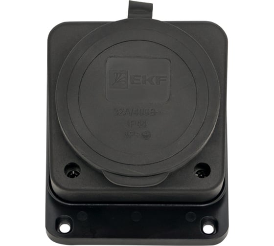 Настенная розетка EKF с крышкой каучуковая наклонная 380В 3P+PE 32A IP44 RPS-023-32-380-44