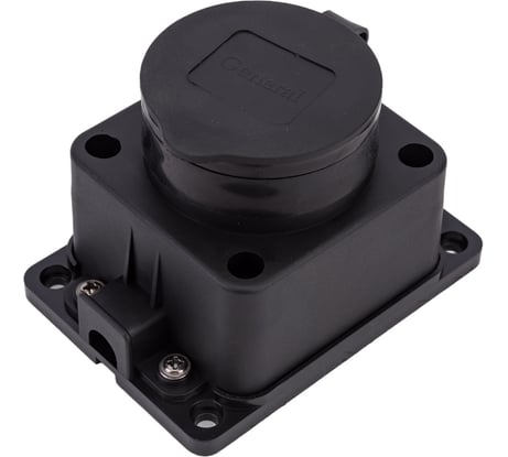 Розеточная колодка General Lighting Systems GSB-16-1-G-IP44 (16 А, 1 место, с/з, IP44, черная, каучук) 470026