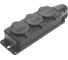 Розеточная колодка GSB-16-3-G-IP44 General Lighting Systems 16А 3 места с/з IP44 черная каучук 470028 1