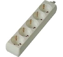 Розеточная колодка General Lighting Systems пластик 16А 5 мест с заземлением без выключателя белая IP20 GSB-16-5-G-IP20 470024