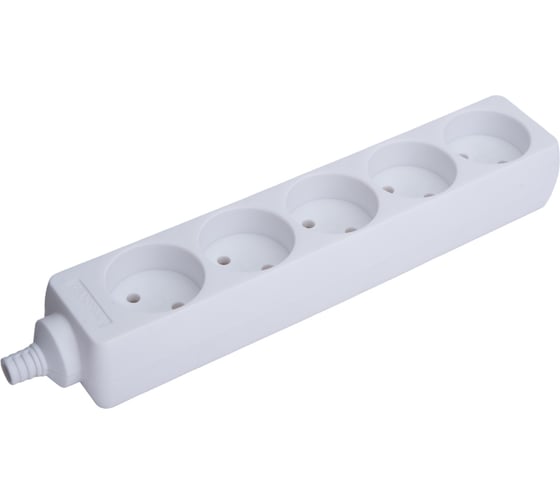 Розеточная колодка General Lighting Systems пластик 16А 5 мест без заземления без выключателя белая IP20 GSB-16-5-IP20 470023 1