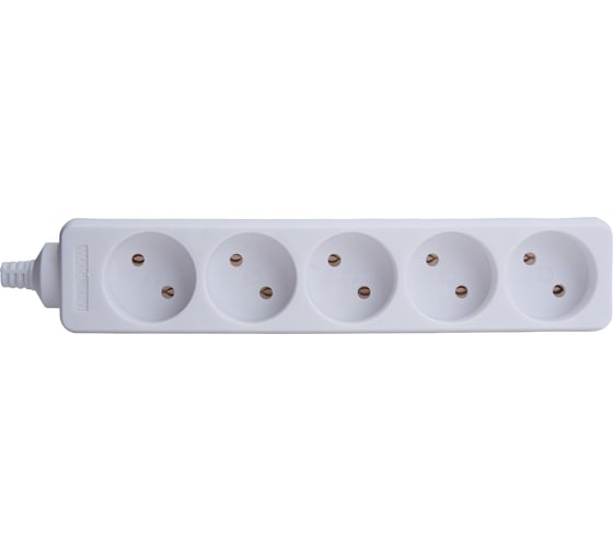 Розеточная колодка General Lighting Systems пластик 16А 5 мест без заземления без выключателя белая IP20 GSB-16-5-IP20 470023