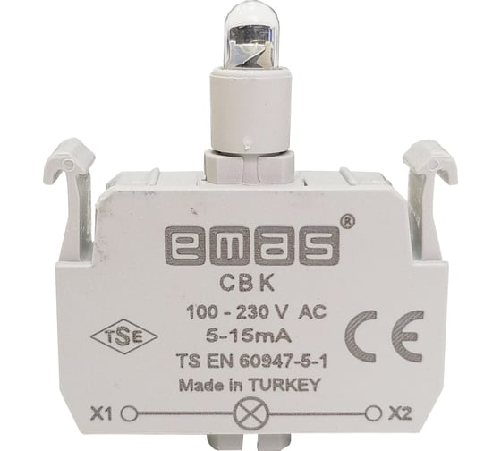 Блок-контакт подсветки Emas CВK с красным светодиодом, серия C, 100-230В AC CBK 1