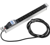Блок розеток REM Rem-16 с автоматом 16 А, 6 IEC 60320 C19, 16 A, алюминий, 19, шнур 3 м R-16-6C19-A-440-3