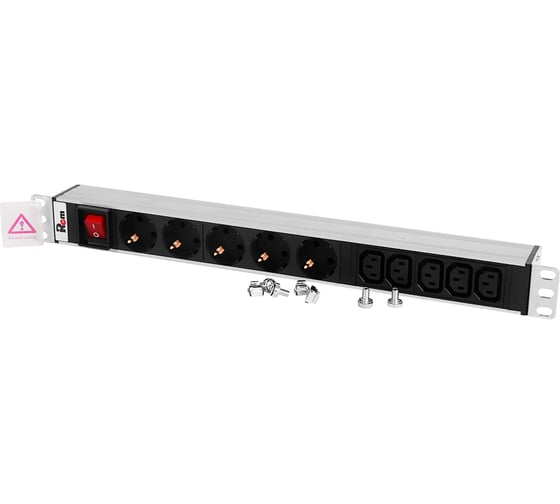 Блок розеток REM Rem-10 без шнура, с выключателем 19 R-10-5S-5C13-V-440-Z 1