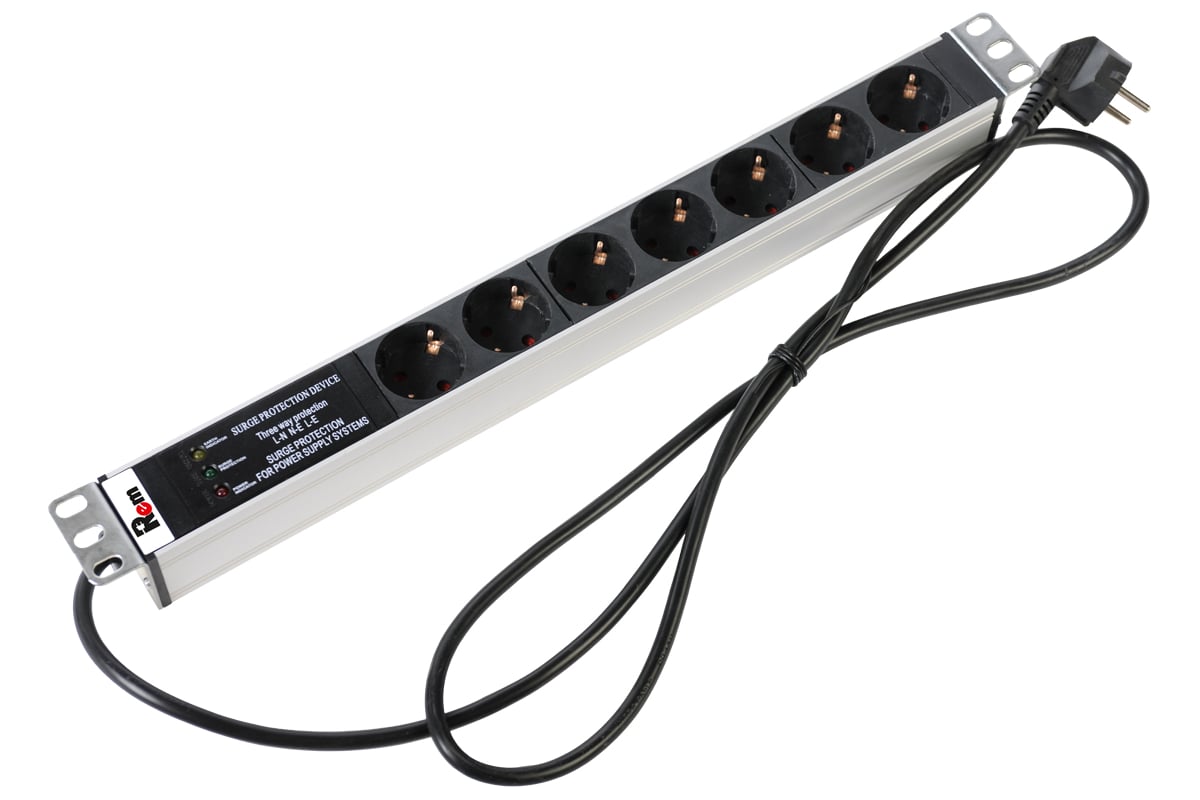 Блок розеток REM Rem-16 с фильтром и индикатором, 7 Schuko, 16 A ...