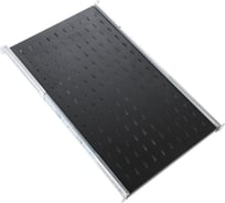 Перфорированная выдвижная полка ЦМО с телескопическими направляющими, глубина 620мм, черная ТСВ-62-9005