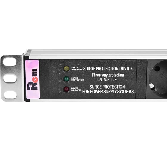 Блок розеток REM Rem-10, без шнура, с фильтром и индикатором, 7 Sсhuko R-10-7S-FI-440-Z