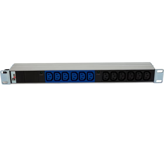 Блок розеток REM Rem-32, с индикацией, 12 IEC 60320 C13, 32 А, алюминий, 19", колодка R-32-12C13-I-440-K