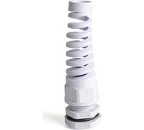 Сальники типа влагозащищенные HLT PG-R 16 с гибким отводом d=10-14мм IP68 -белый (в 1 уп 100 шт) 083-12-005