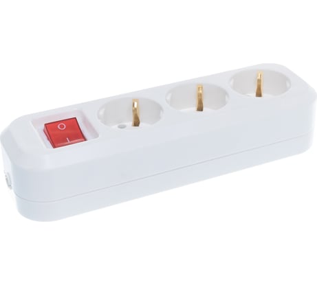 Колодка для удлинителя IONICH 3 гнезда, с/з и выключатель 1523