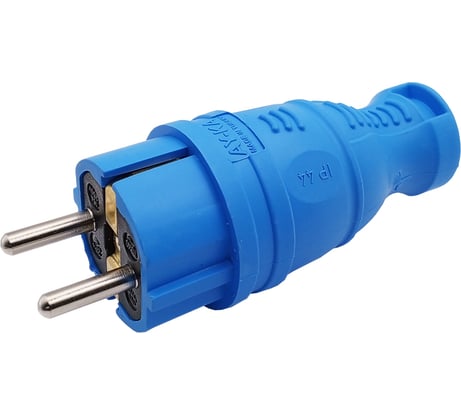 Вилка прямая AY-KA каучук с/з 16А IP44 синий 5511503