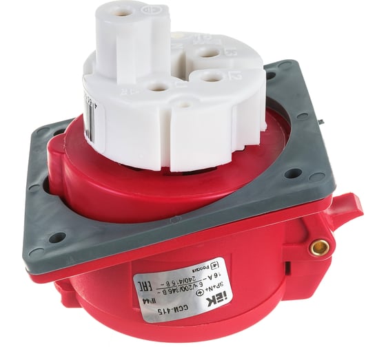 Встраиваемая розетка IEK ССИ-415 16А-6ч/200/346-240/415В 3Р+PЕ+N IP44 MAGNUM PSN42-016-5